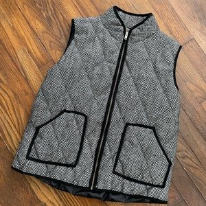 Black and white, quilted vest